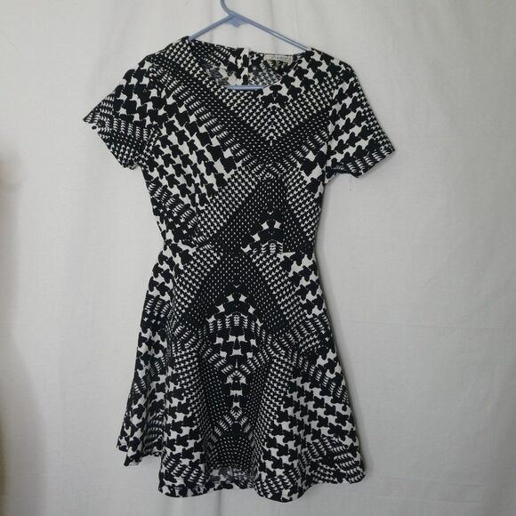 Freebird Houndstooth Multi Cutout Back Mini Dress - Picture 1 of 12